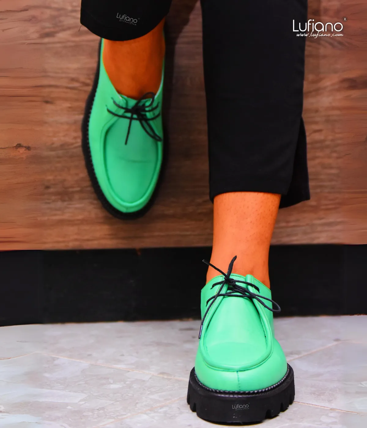 196- NIK' ANA By Lufiano Lace up: Green