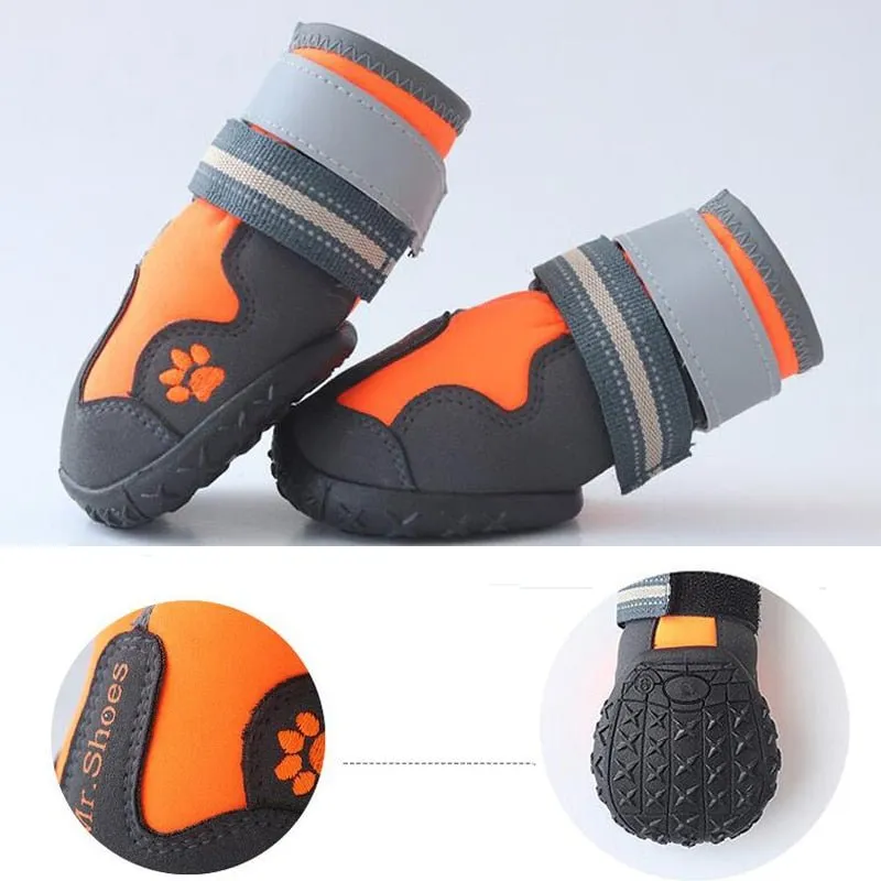 AnniePaw Sports Dog Shoes - Waterproof Reflective Boots with PVC Soles