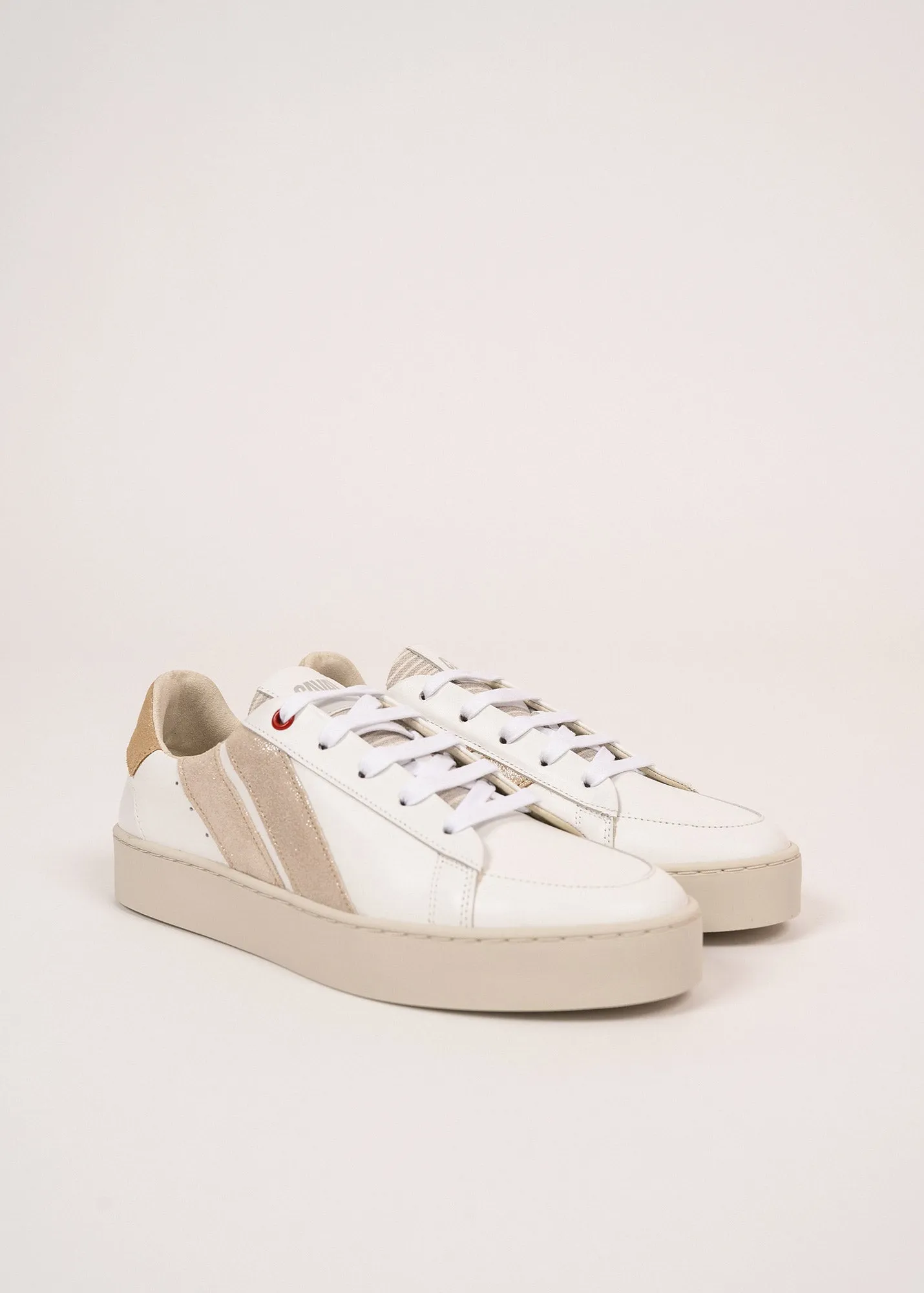 BASK CAVAL - Sustainable Women Sneakers by Caval (WHITE / GOLD LUREX)