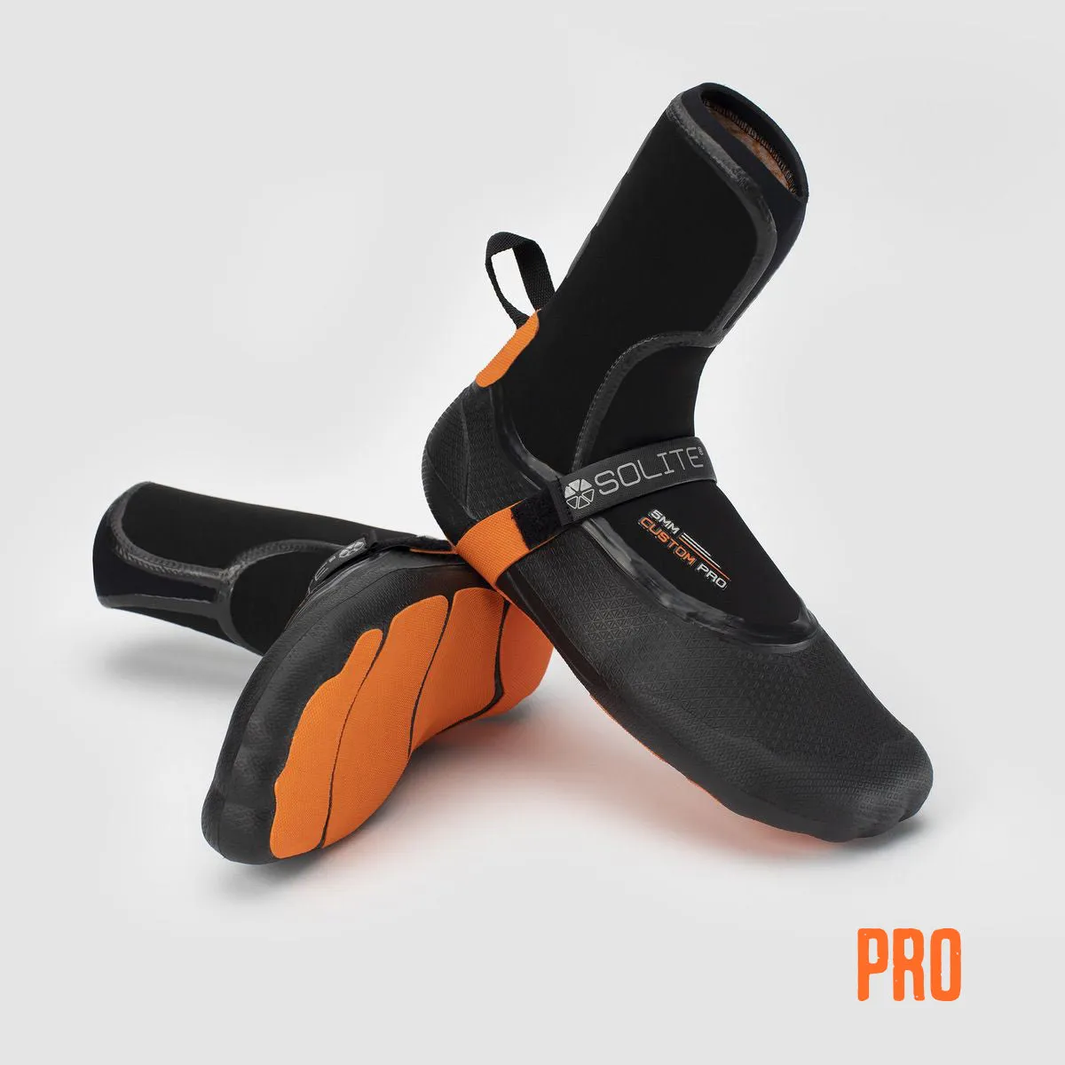 Booties 5mm SOLITE Custom Pro (Black/Orange) - Includes Heat Booster Socks