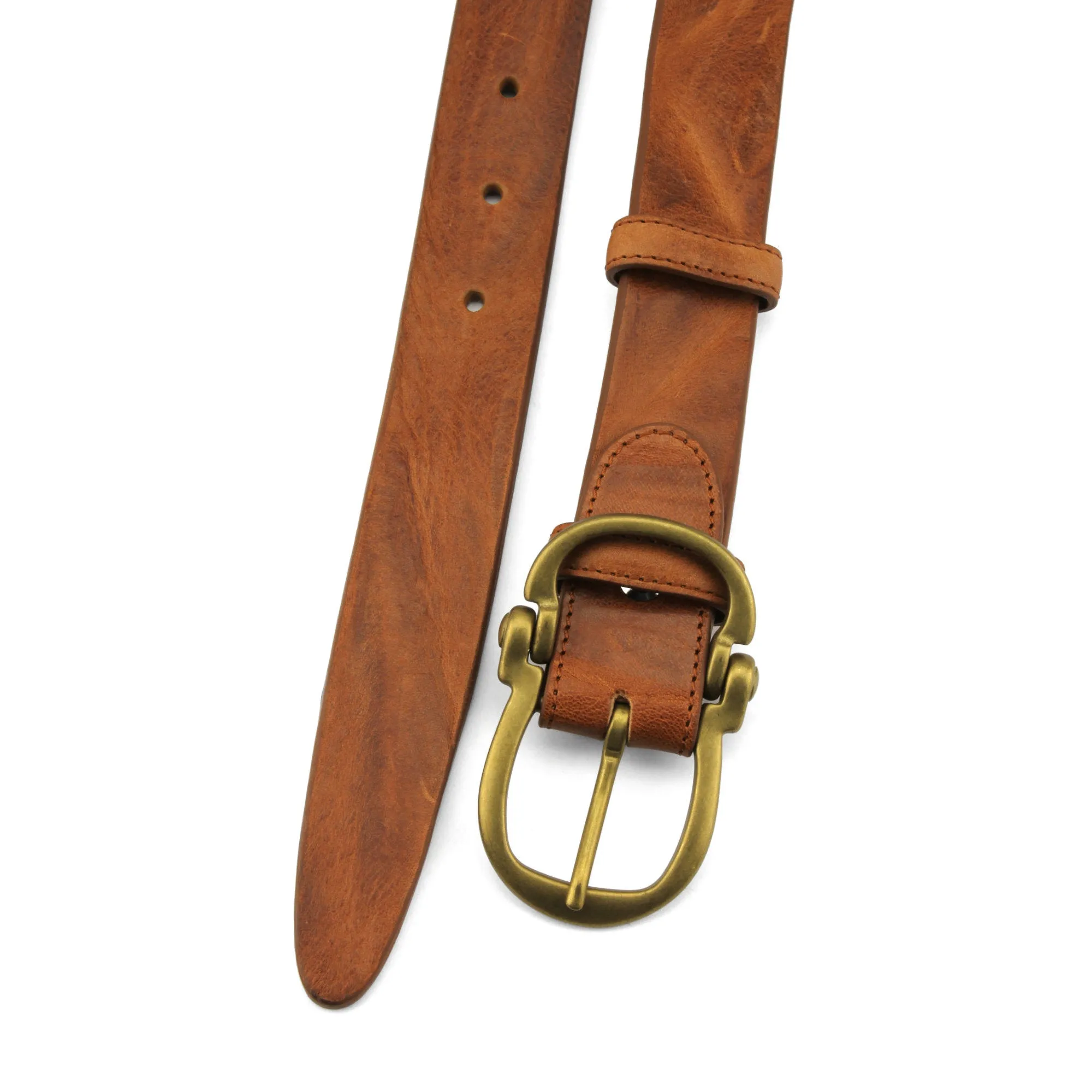 Chestnut Narrow Vintage Feel Bridle Belt