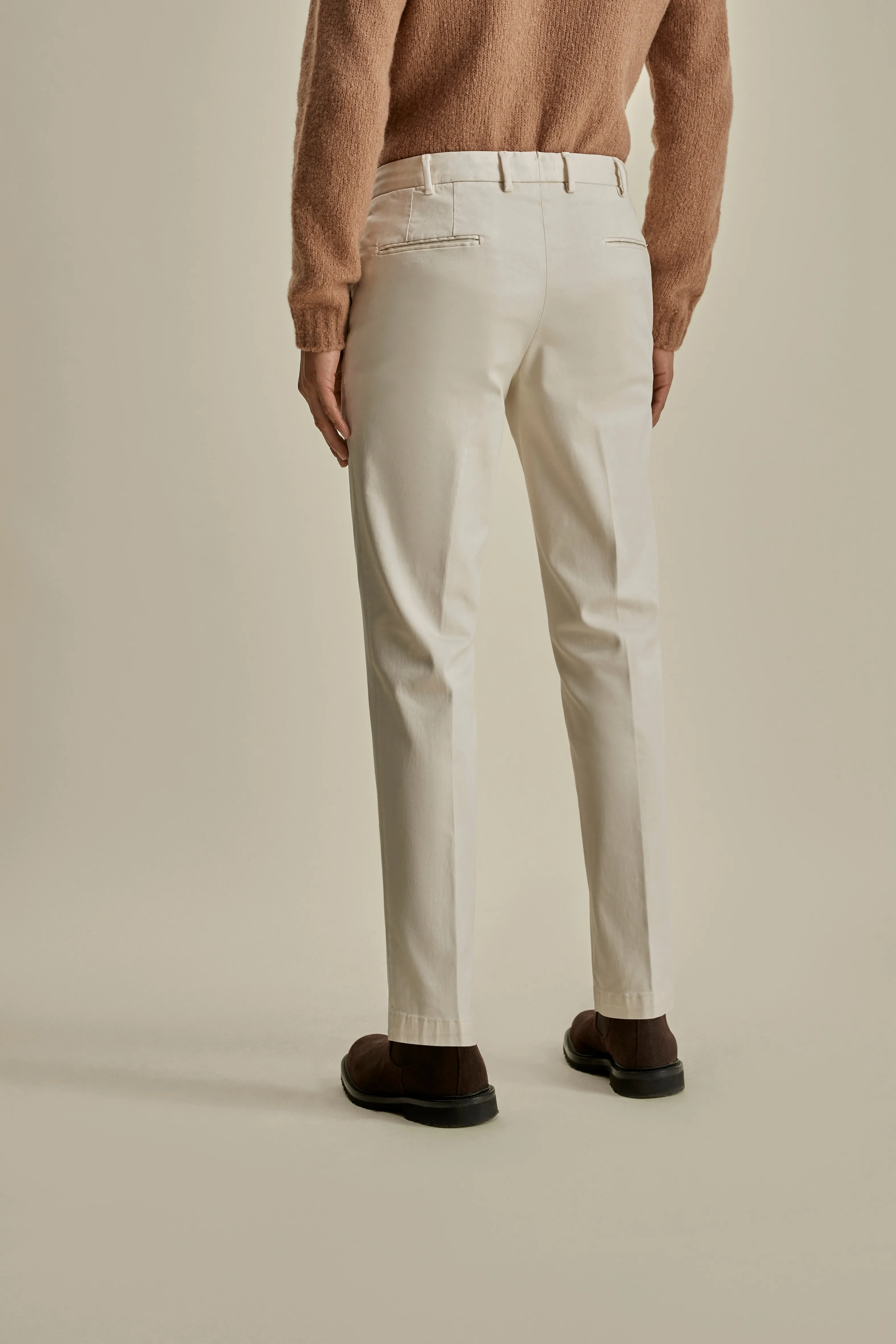 Cotton Easy Fit Flat Front Chinos