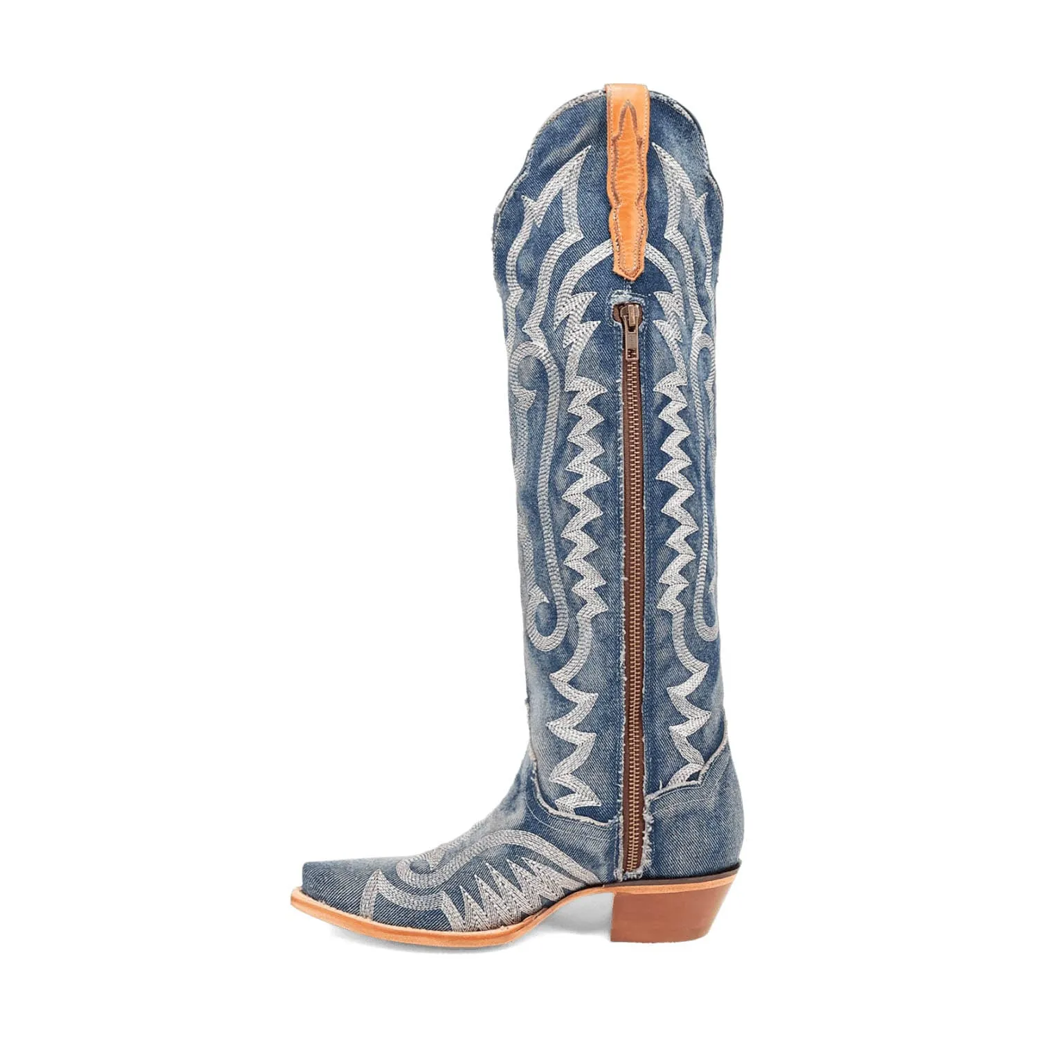 Dan Post Womens Darlin Denim Fabric Cowboy Boots