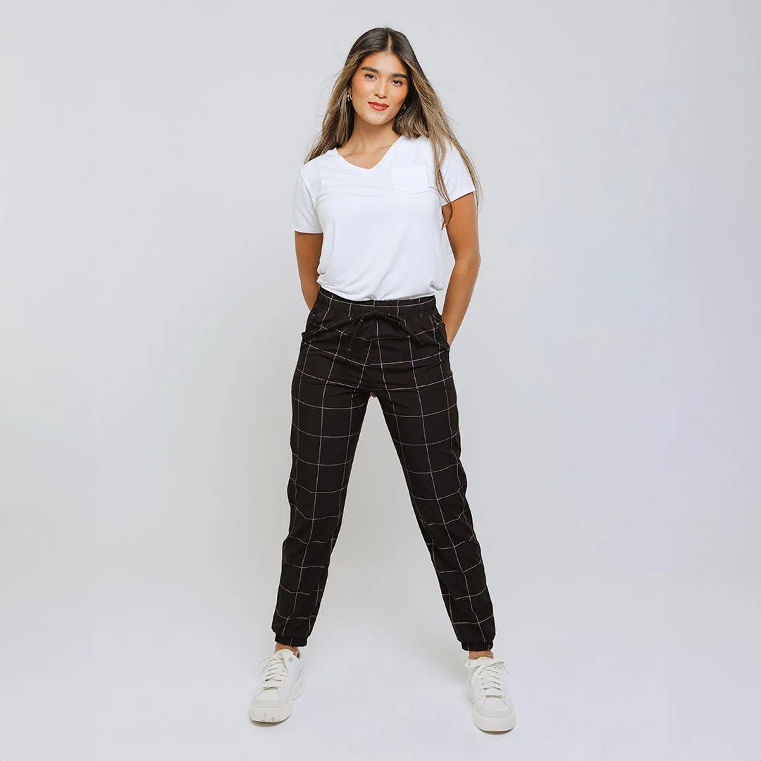 Everywhere Joggers, Black Windowpane