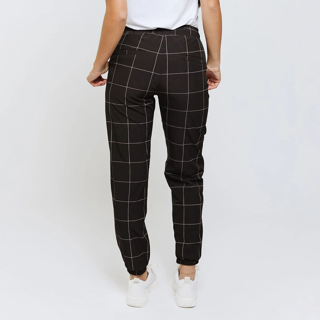 Everywhere Joggers, Black Windowpane