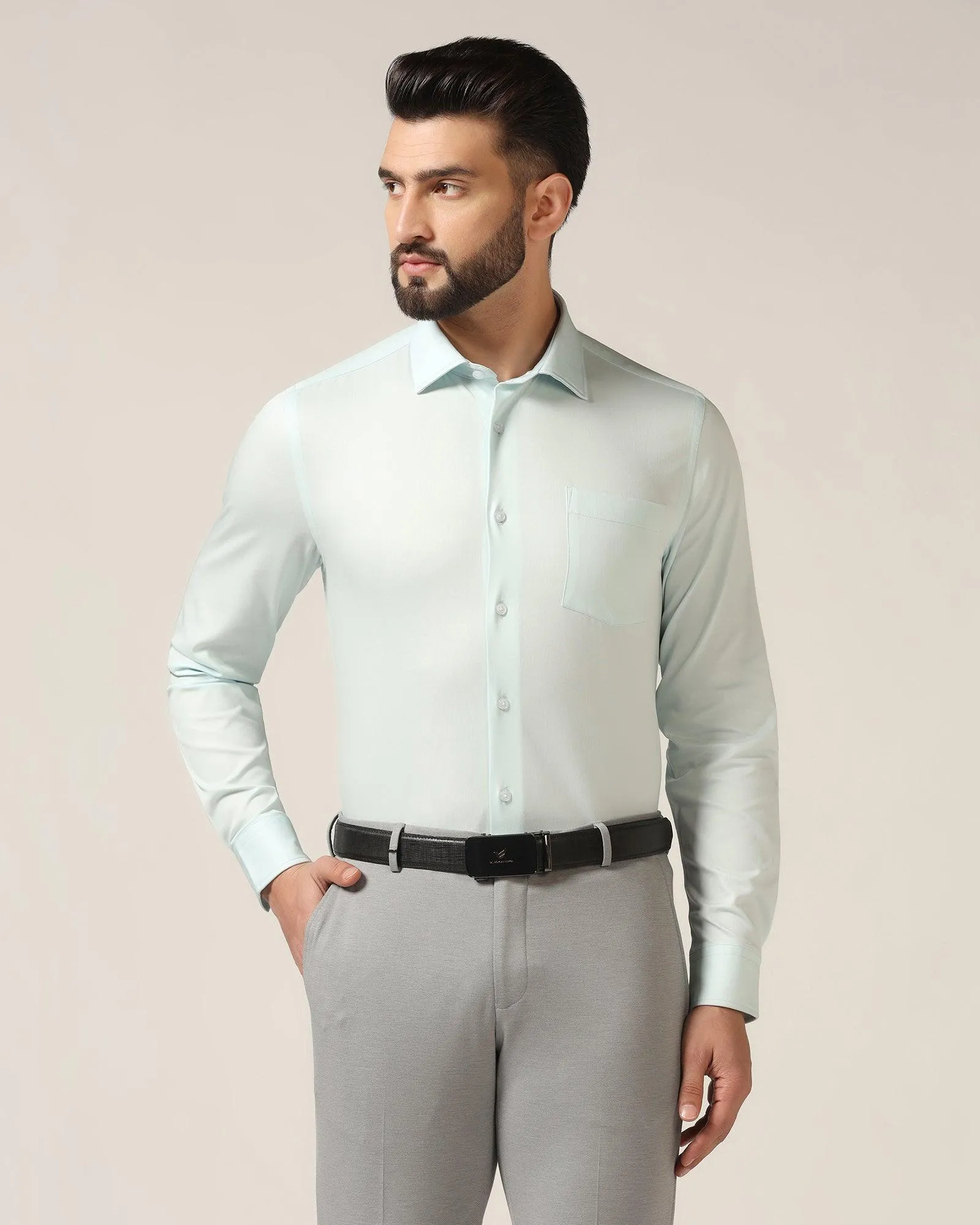 Formal Aqua Solid Shirt - Marco