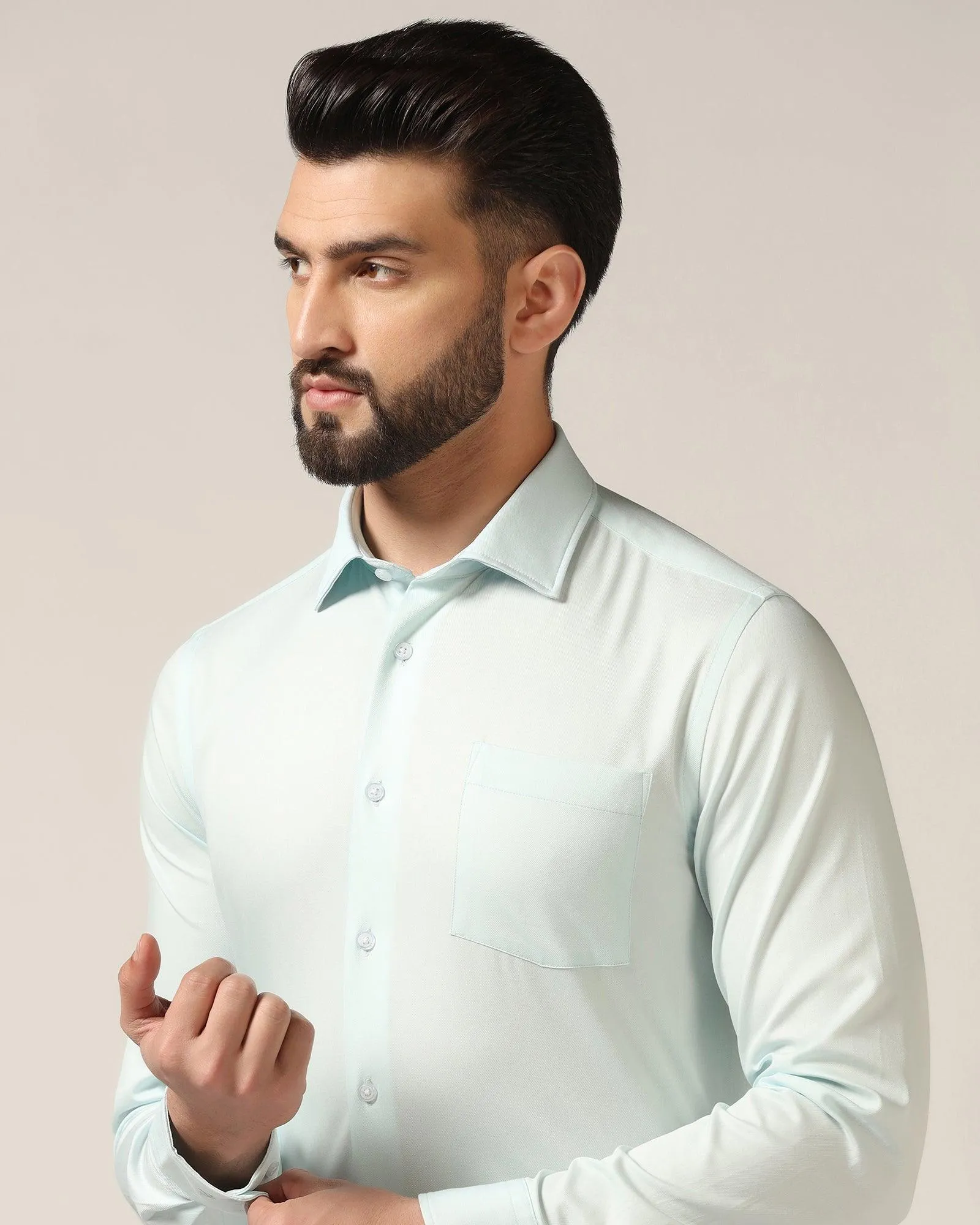 Formal Aqua Solid Shirt - Marco