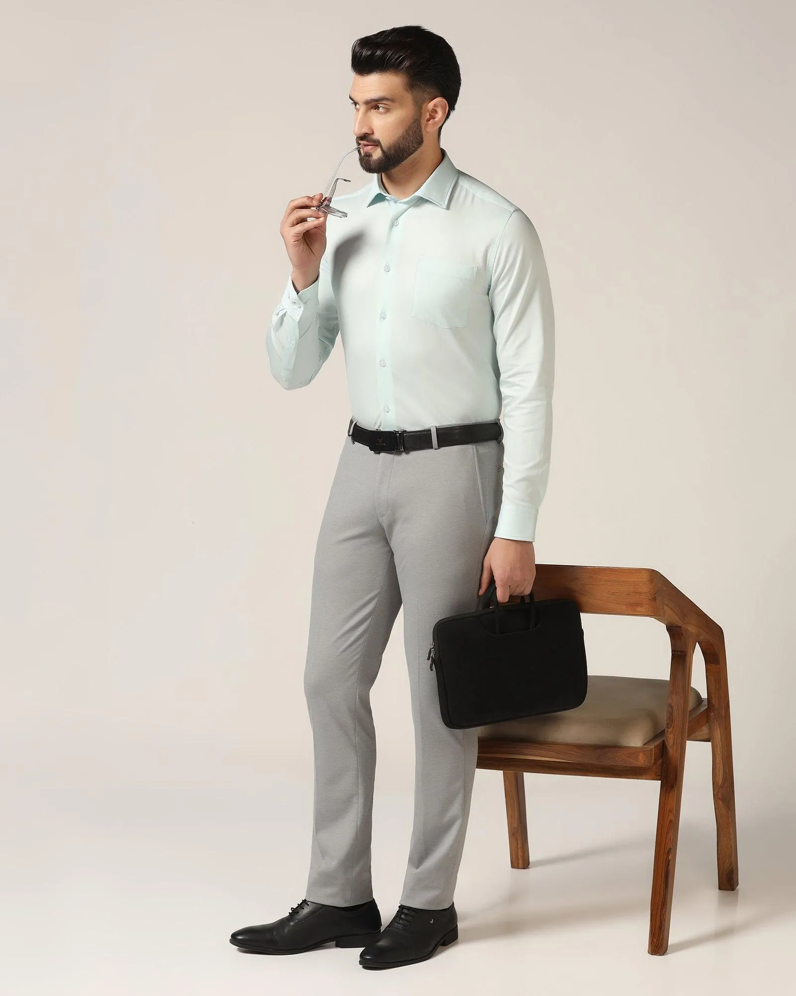 Formal Aqua Solid Shirt - Marco