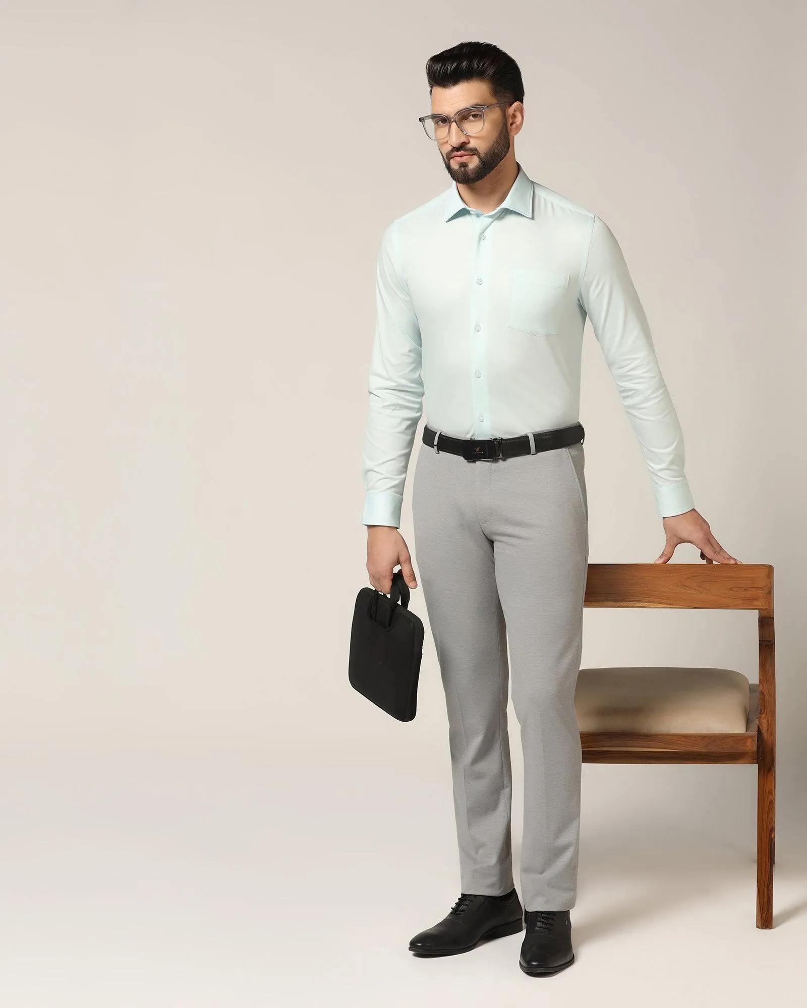 Formal Aqua Solid Shirt - Marco