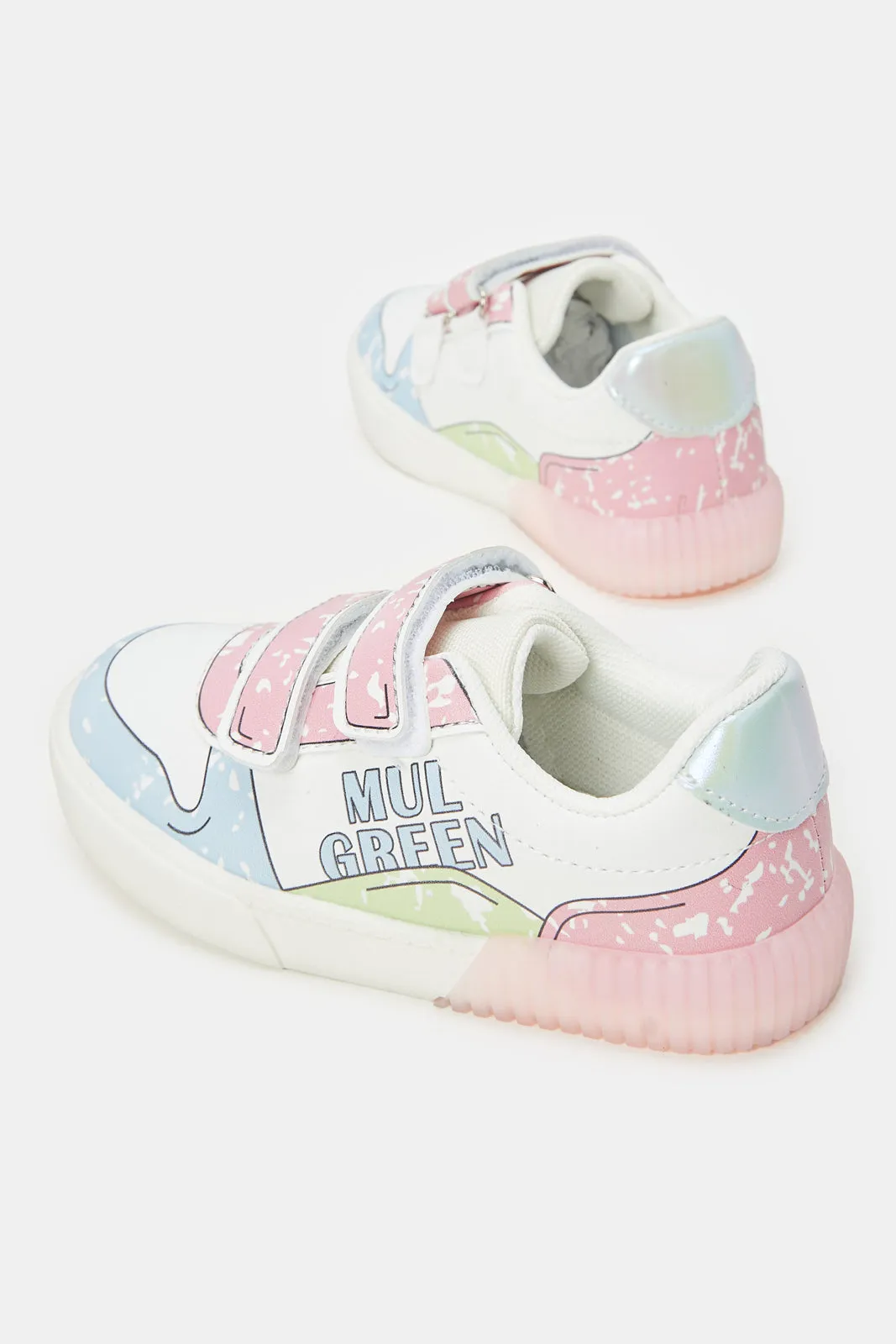 Girls Multicolour Slogan Sneakers