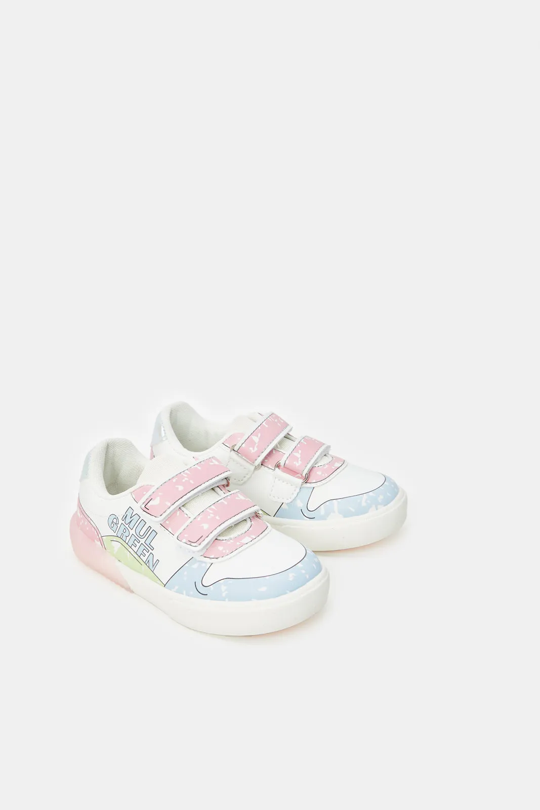 Girls Multicolour Slogan Sneakers