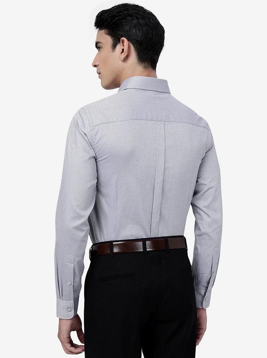 Grey Solid Slim Fit Formal Shirt | JadeBlue