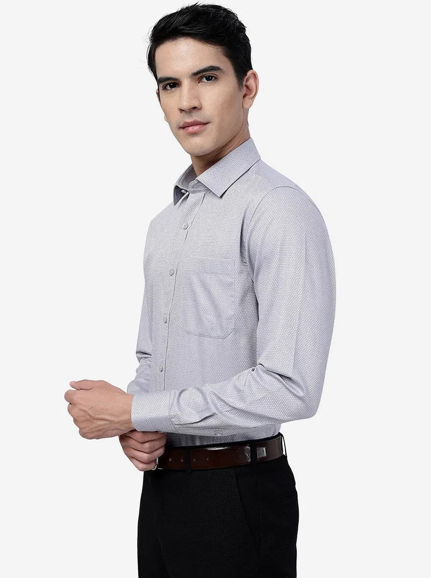 Grey Solid Slim Fit Formal Shirt | JadeBlue