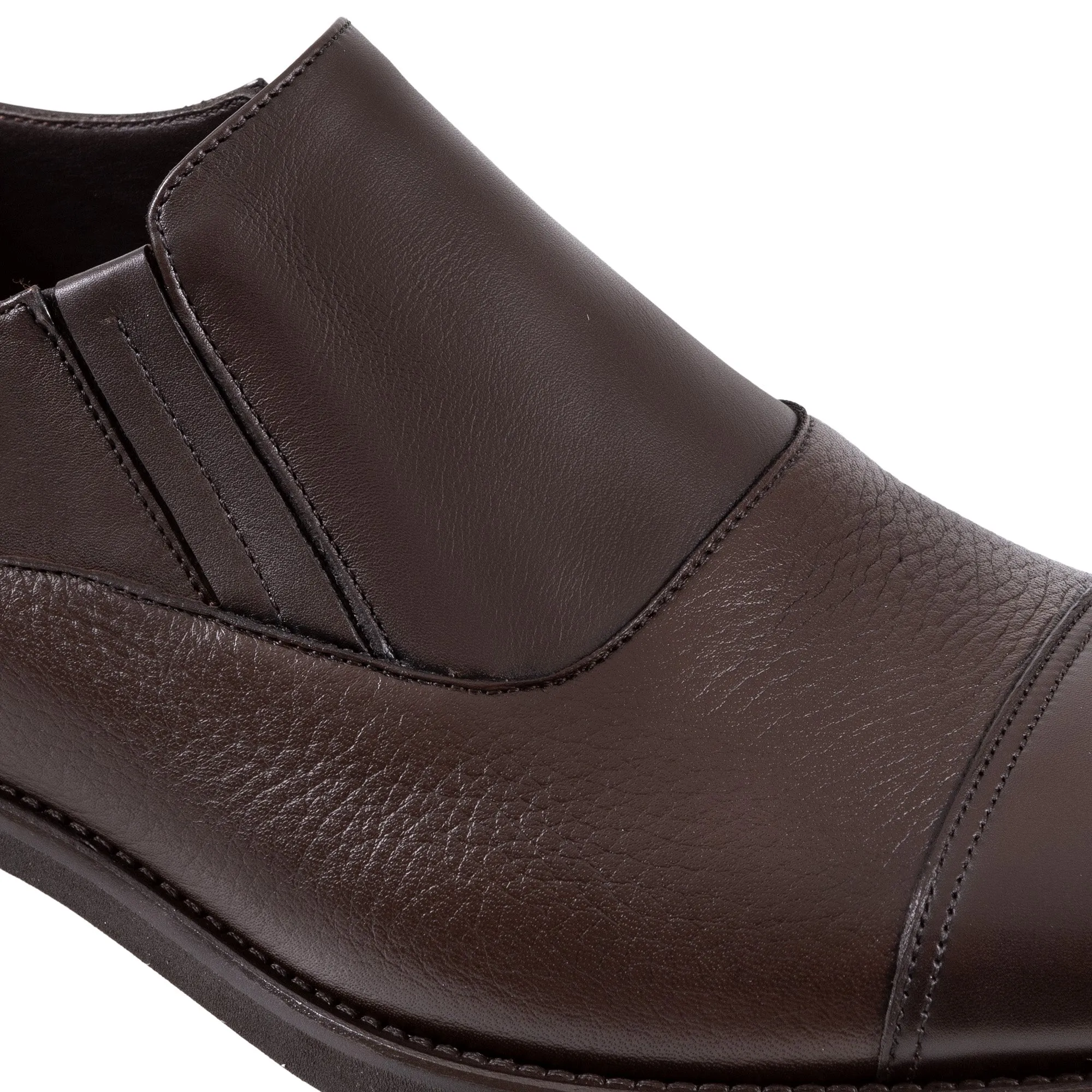 HENRY SARTORIAL Classic Elastic Loafer Toe Cap DARK BROWN