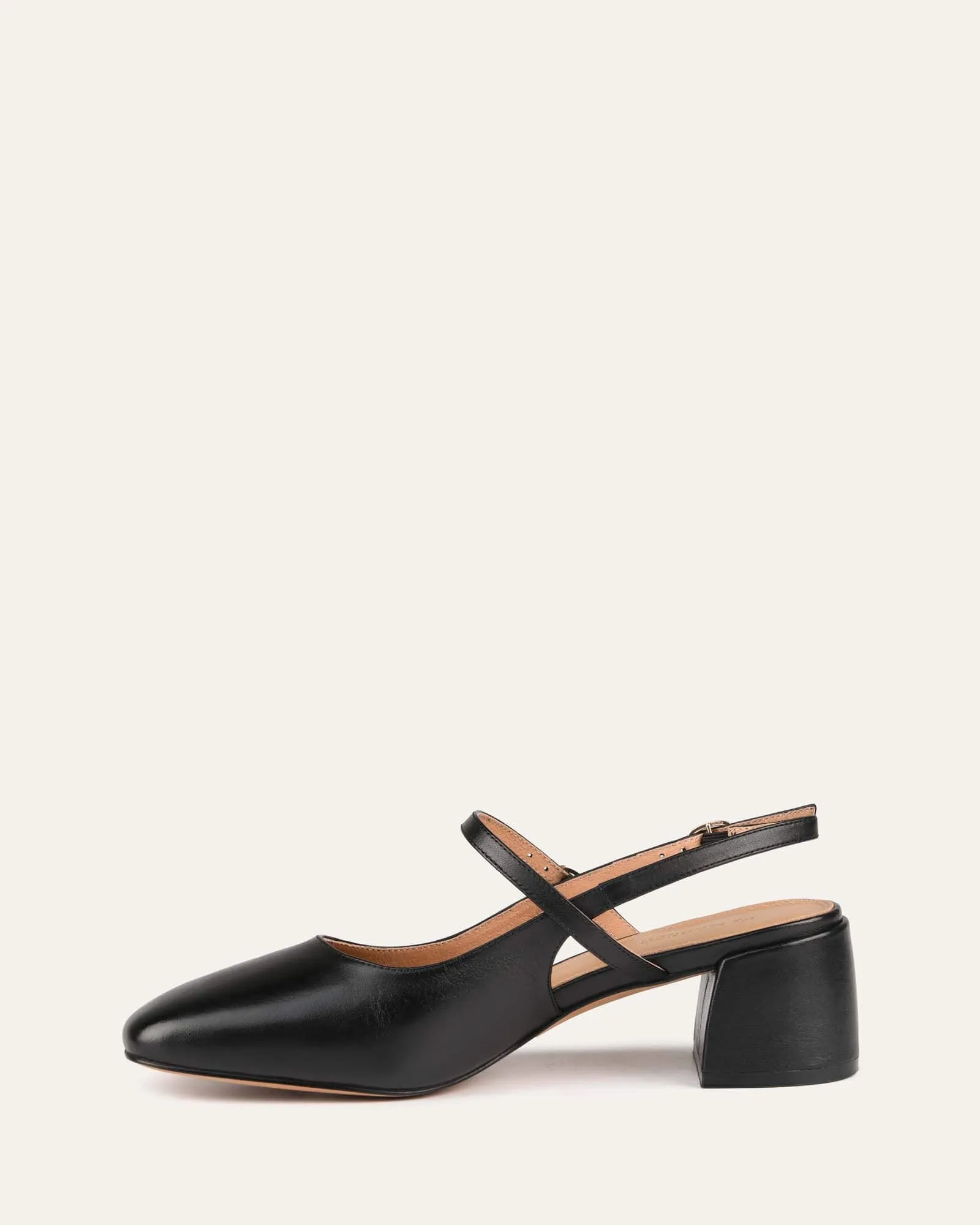 JENNA LOW HEELS BLACK LEATHER