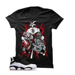 Jordan 6 Rings Black Gym Red Black T Shirt (Alien Gang)