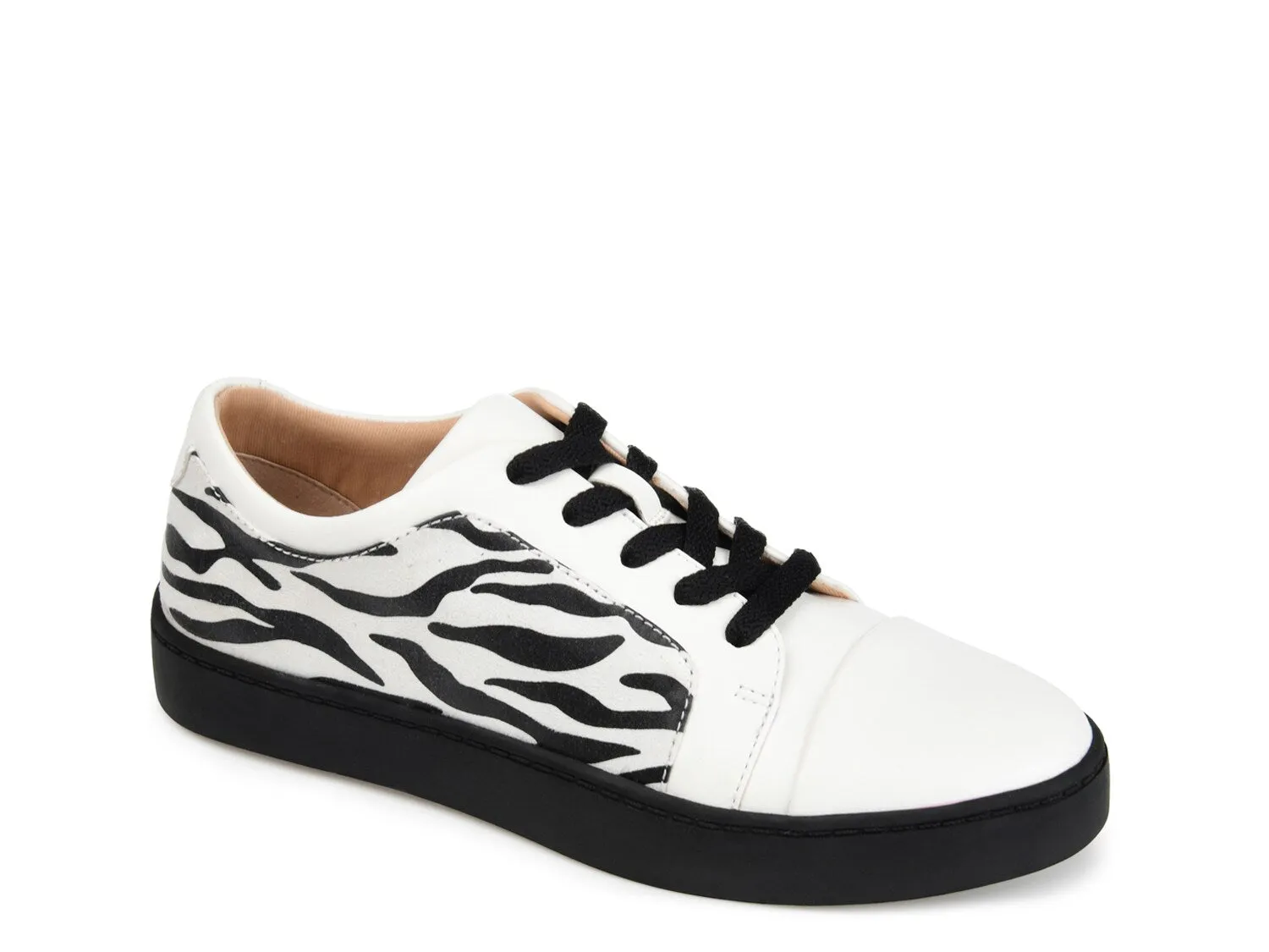 Journee Collection Taschi Printed Sneakers, White/Black