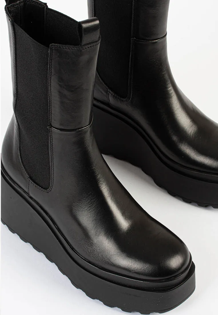 Kajsa Black Platform Chelsea Boots