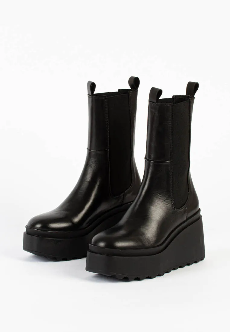 Kajsa Black Platform Chelsea Boots