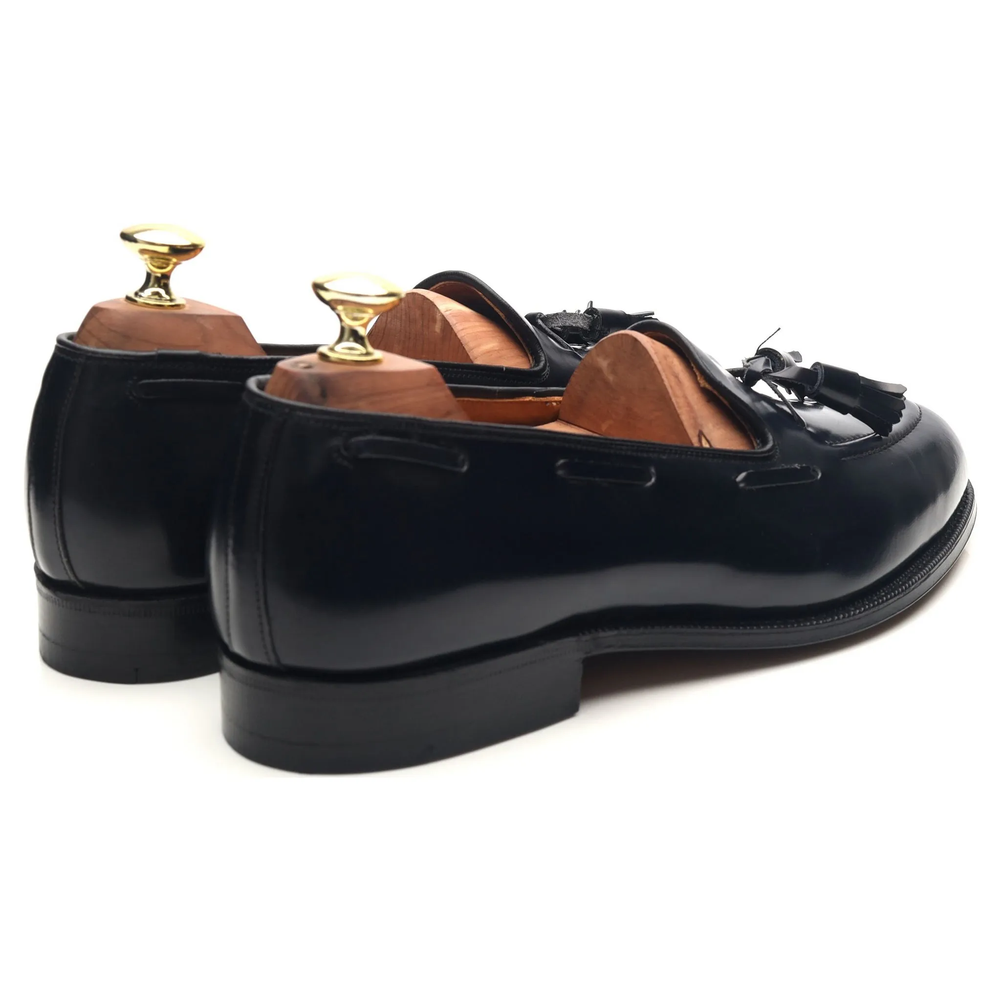 'Keats II' Navy Blue Leather Tassel Loafers UK 7.5 F