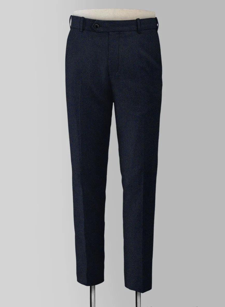 Light Weight Melange Dark Blue Tweed Pants