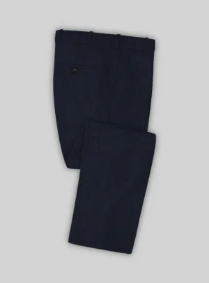 Light Weight Melange Dark Blue Tweed Pants