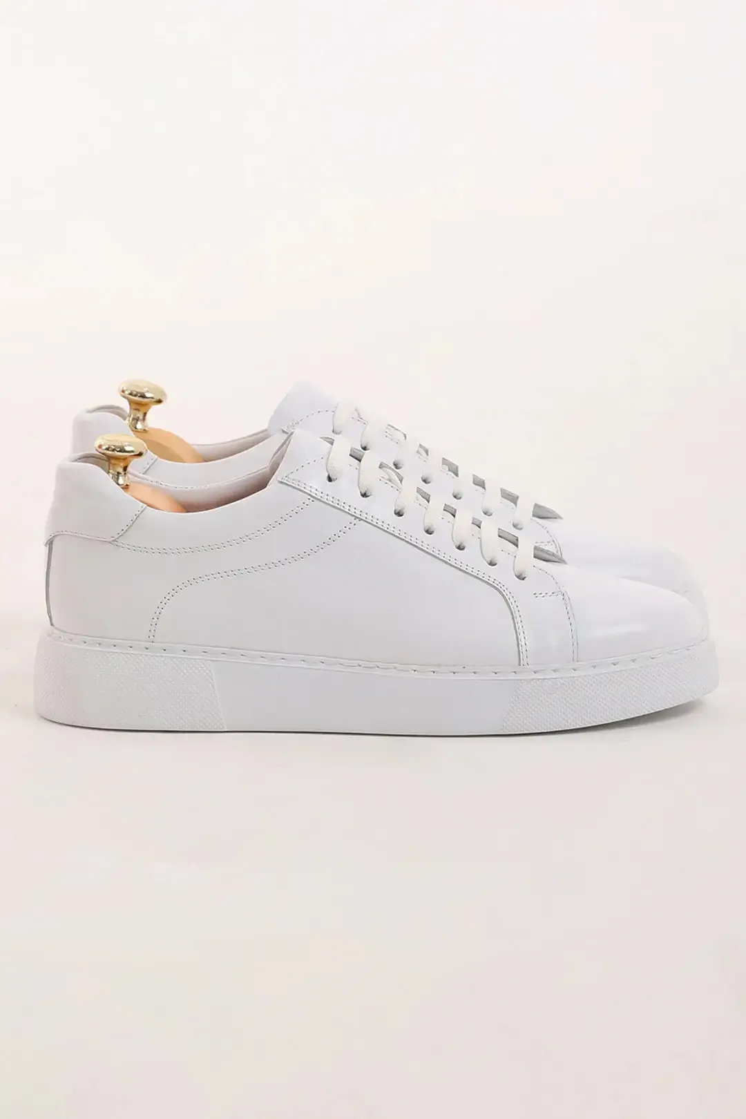 Milan Luxe Leather White Sneakers.