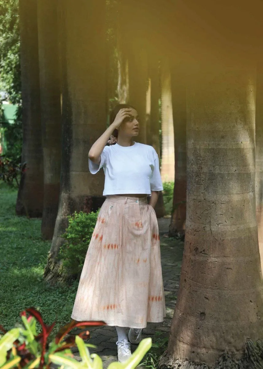 Naturally Dyed Sunset Shibori Skirt