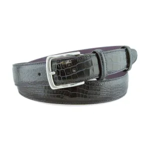 Navy blue mock crocodile belt