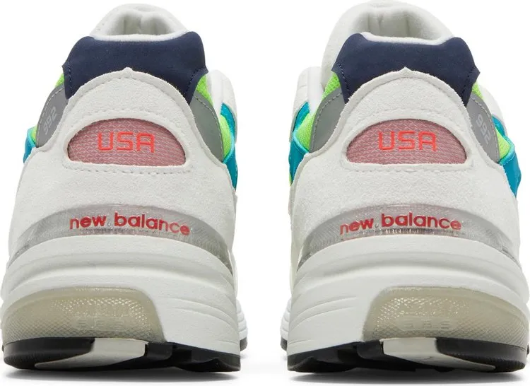 New Balance 992 Made in USA 'White Neon' sneakers, white