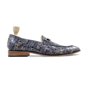 Olaf - Mens's Grey and Blue Calf Leather Loafer