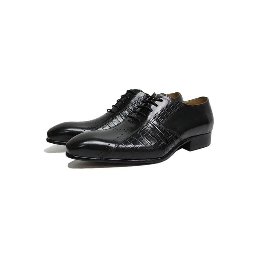 RegalLuxe Exotic Lace-Up Oxford Shoes