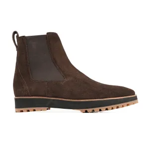 Reiko - Men's Dark Brown Kid Suede Chelsea Boot