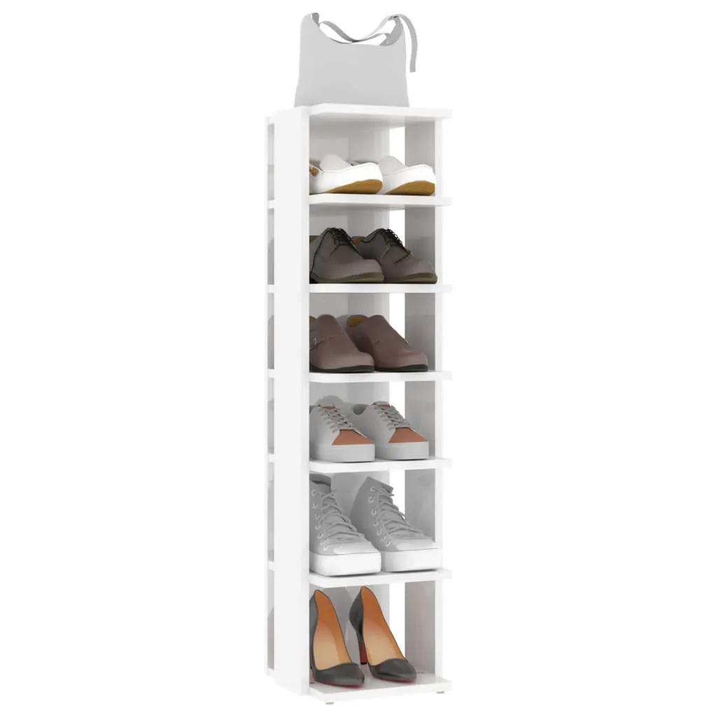 Shoe Cabinets 2 pcs High Gloss White 25x27x102 cm