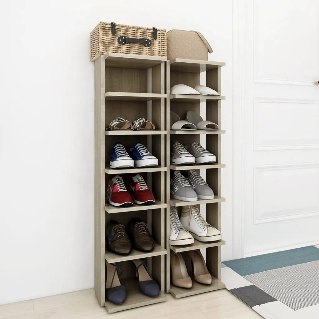 Shoe Cabinets 2 pcs Sonoma Oak 25x27x102 cm