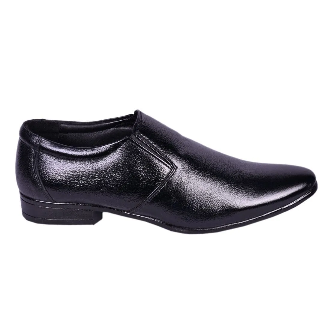 Somugi Genuine Leather Black Formal Slip on shoes