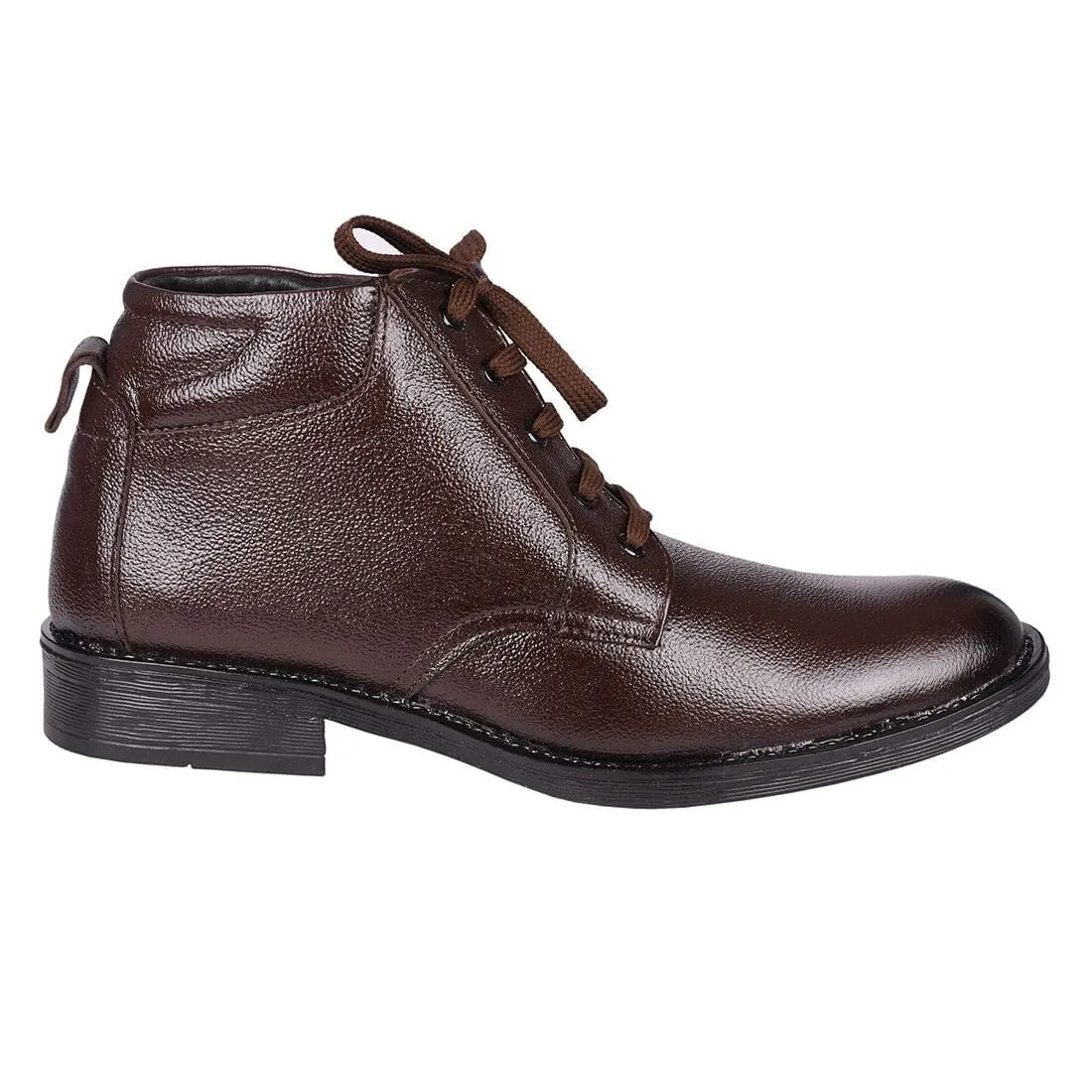 Somugi Genuine Leather Brown Formal Lace up Half Boot