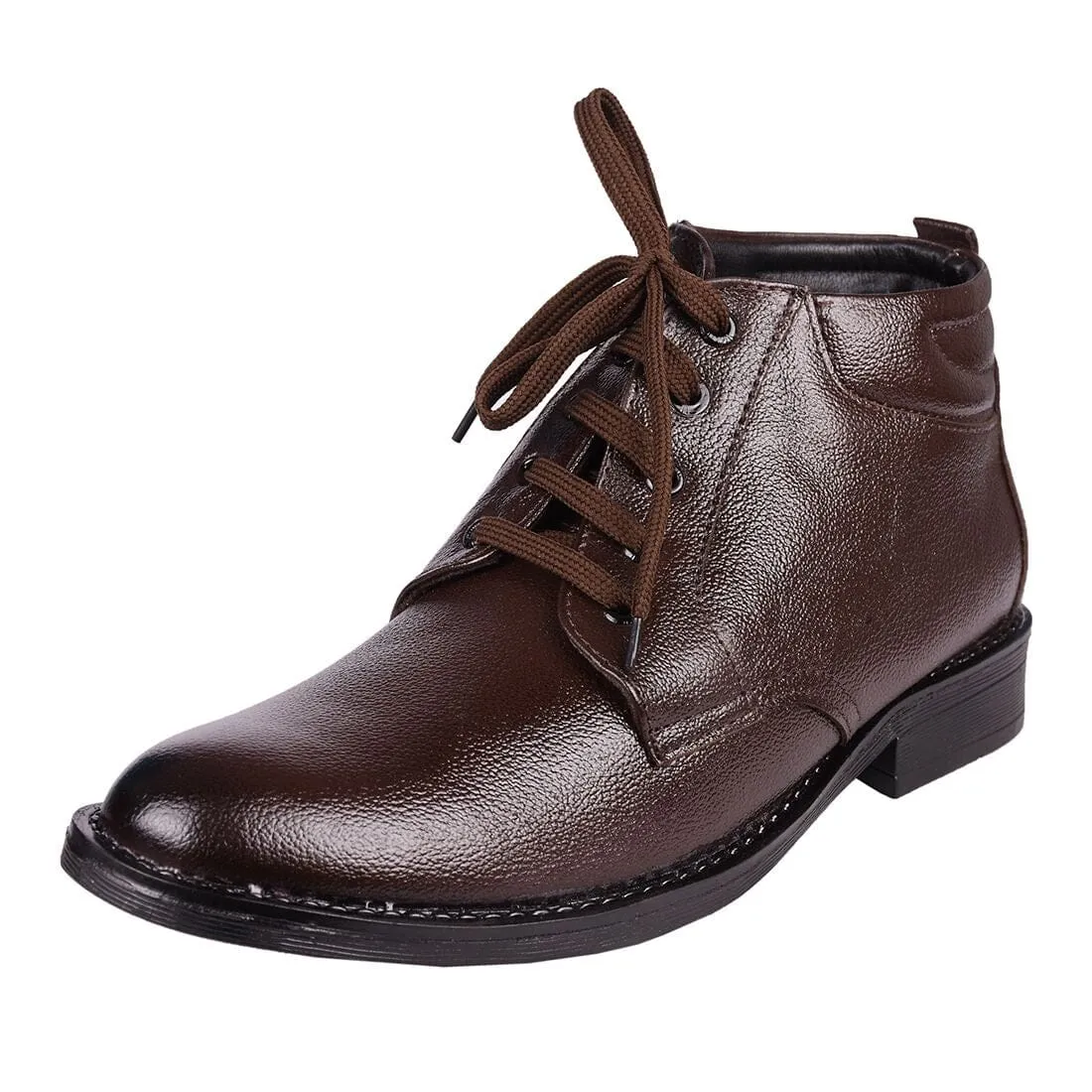 Somugi Genuine Leather Brown Formal Lace up Half Boot