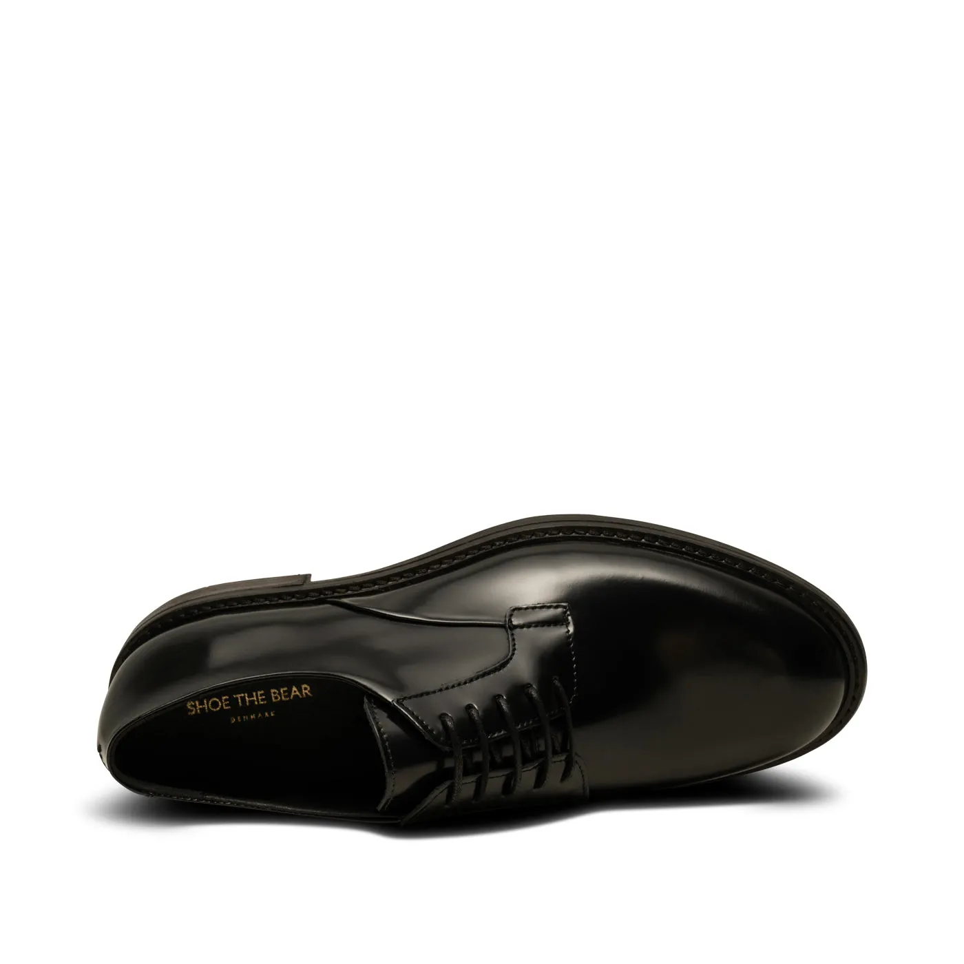 Stanley derby polido leather - BLACK