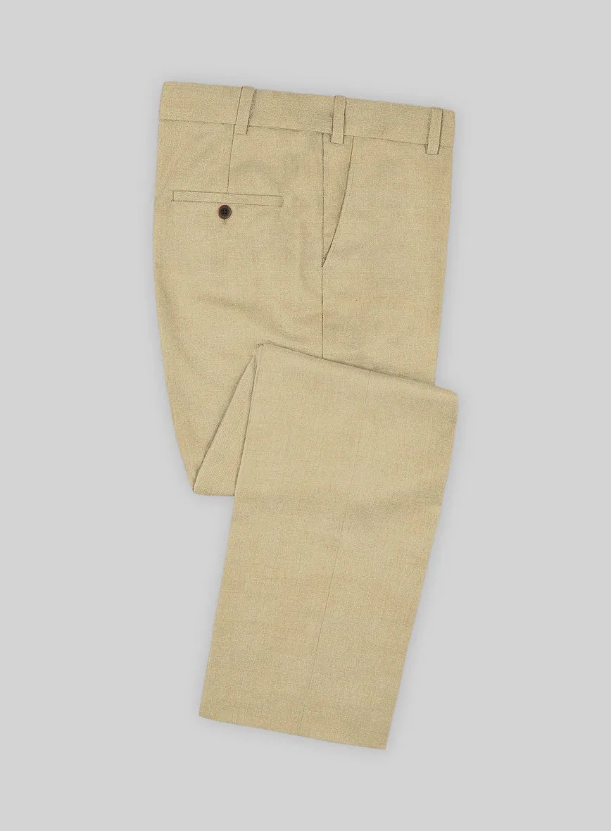 Stretch Beige Wool Pants