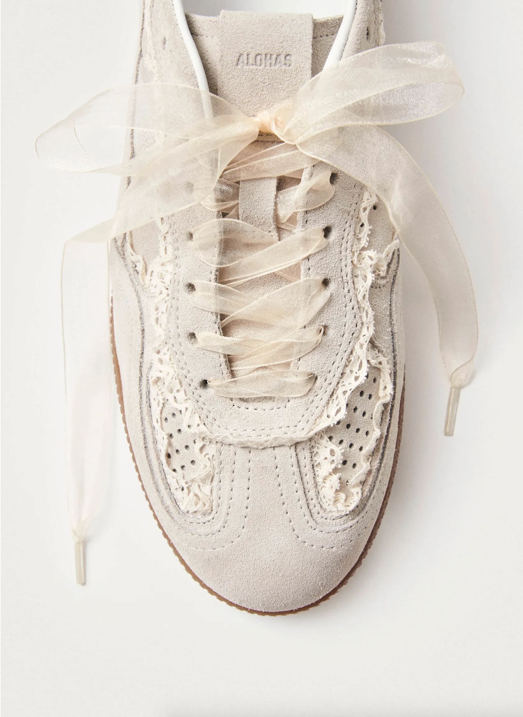 Tb. 490 Crochet Cream Leather Sneakers