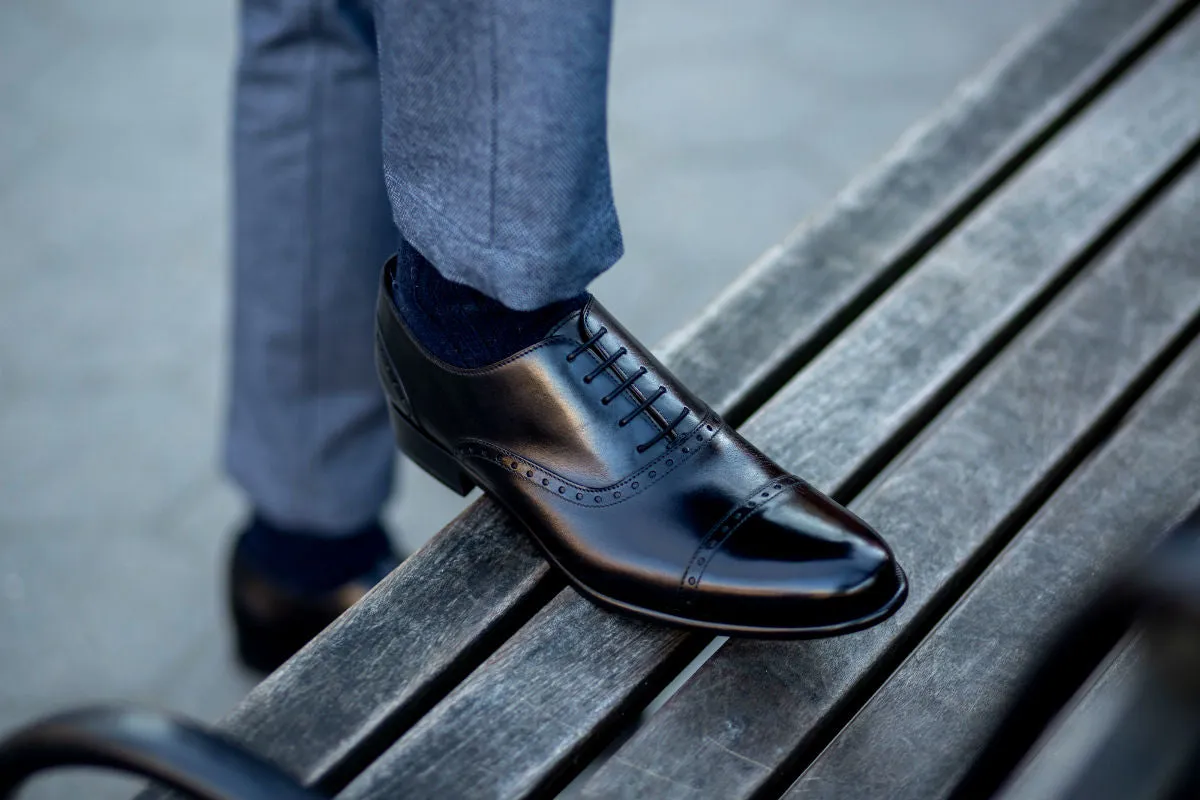 The Brando Semi-Brogue Oxford - Nero