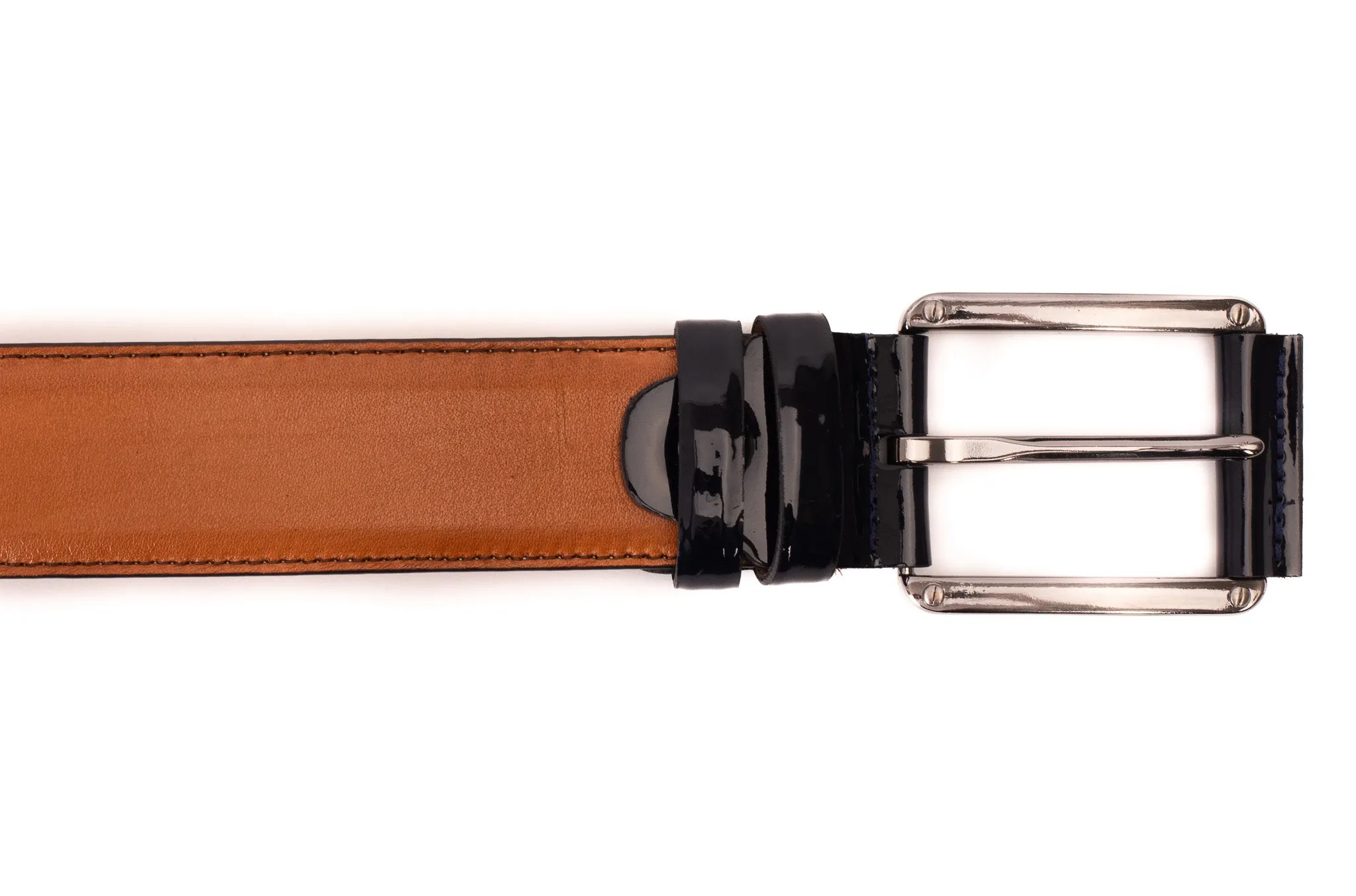 The Maratea Tan & Navy Leather Belt