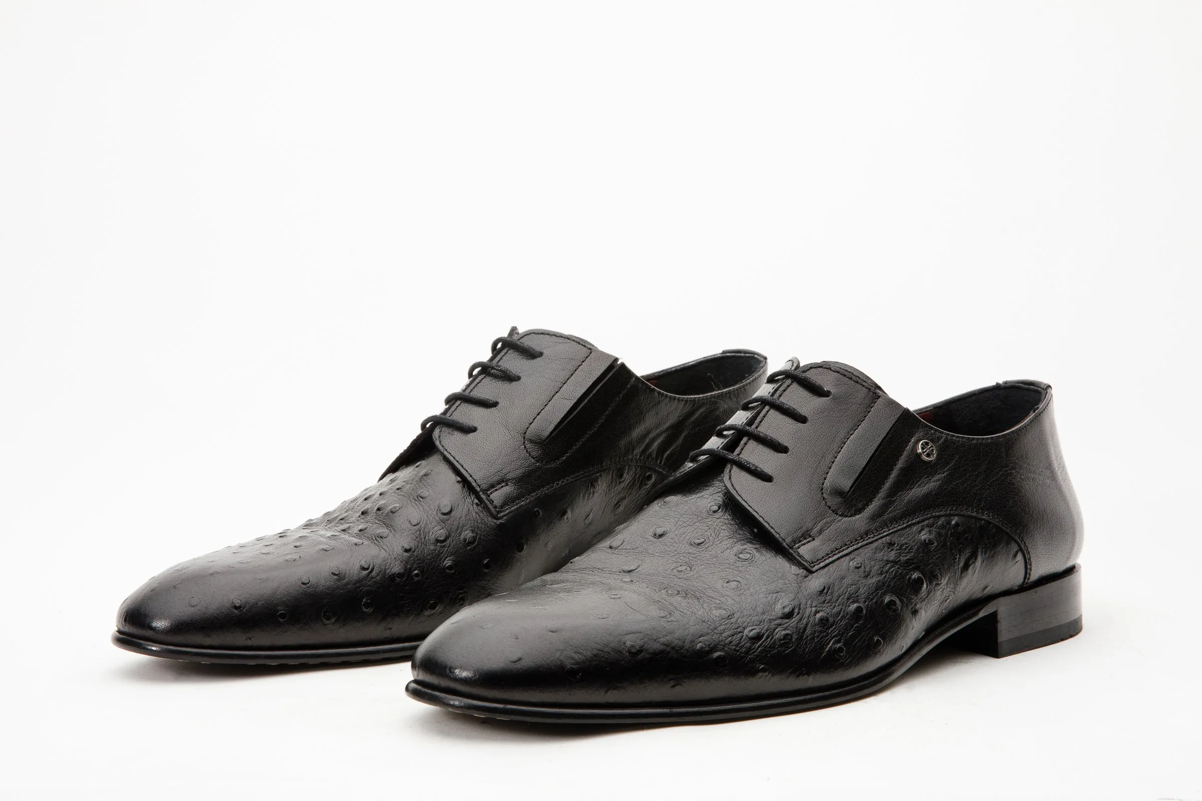 The Porto Alegre Black Leather Derby Men Shoe