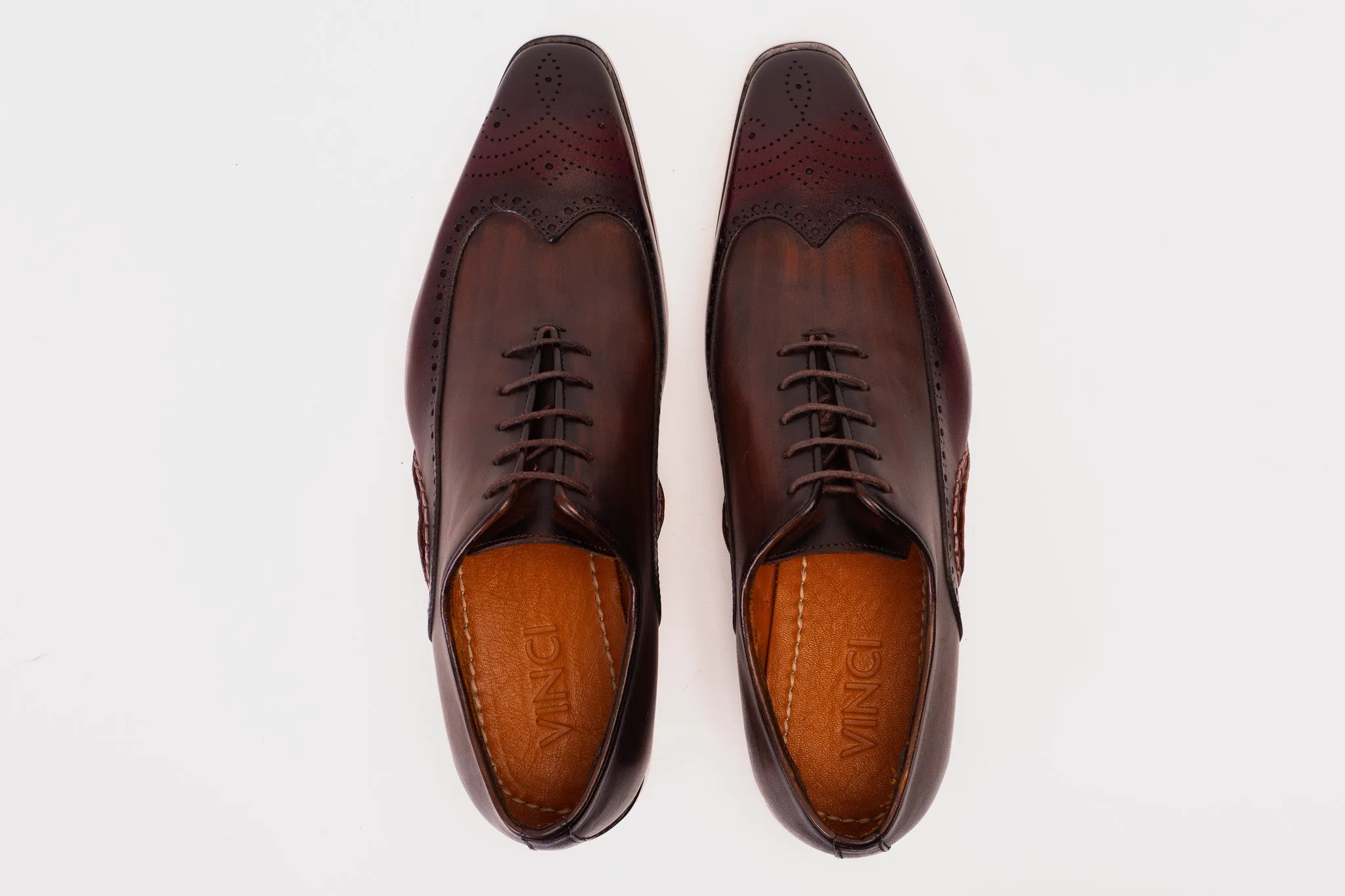 The Royal Hand Craft Burgundy Wingtip Oxford Men Shoe