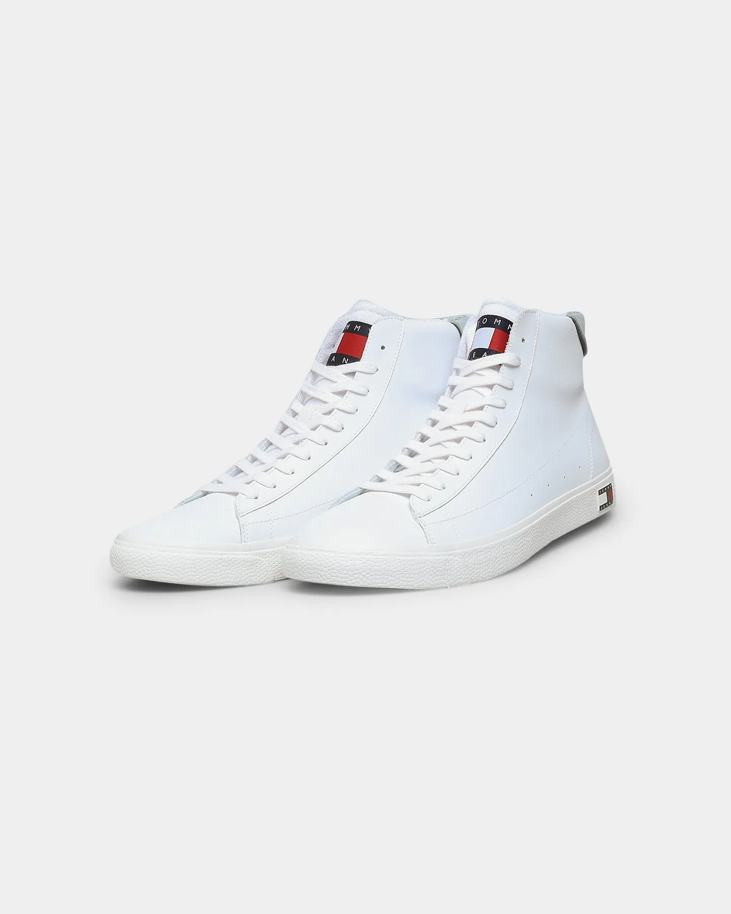 Tommy Jeans Leather High-Top Vulcanised White