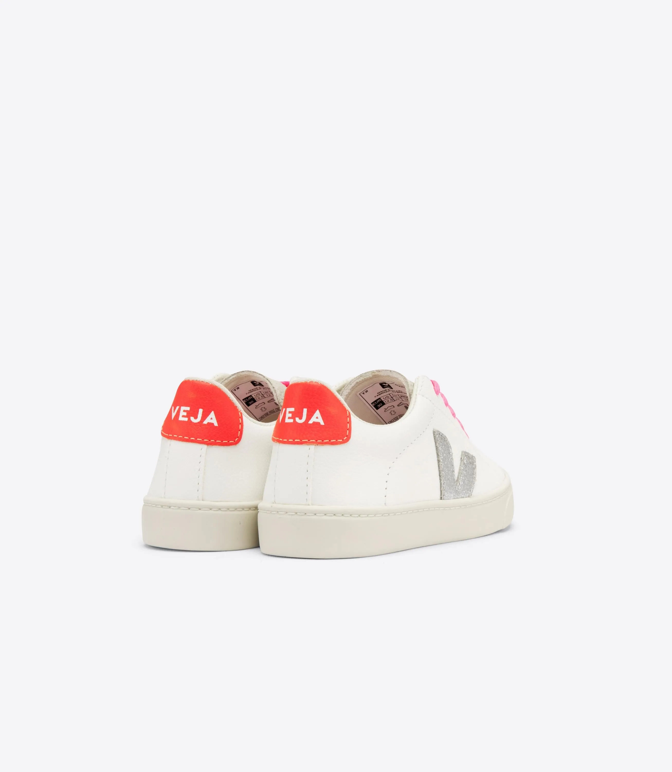 Veja Esplar Lace Girls White Silver Orange Trainer