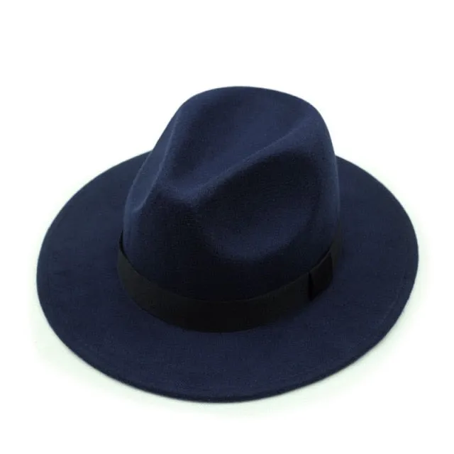 Vintage Unisex Wool Jazz Fedora Hat for Women and Men