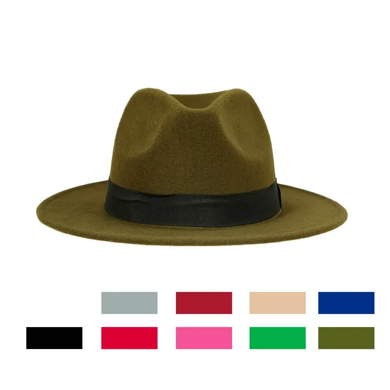 Vintage Unisex Wool Jazz Fedora Hat for Women and Men