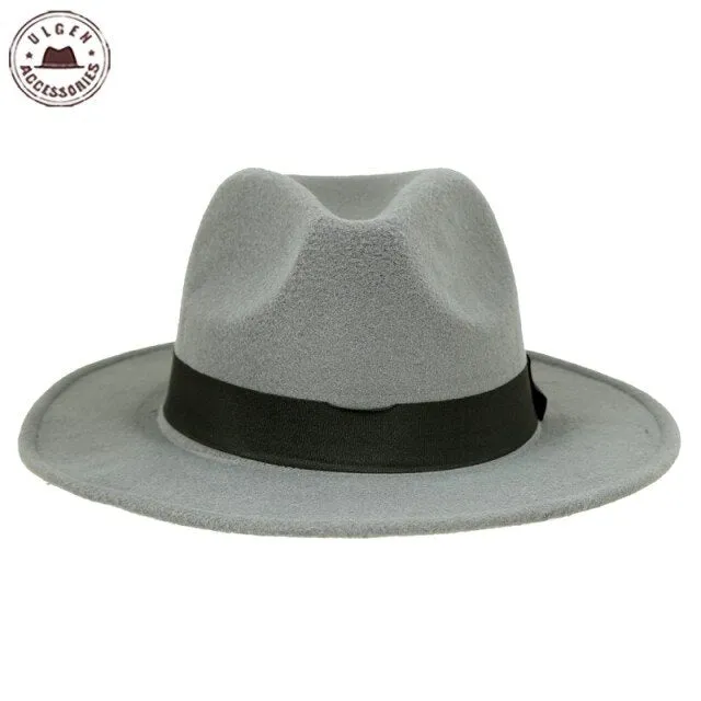 Vintage Unisex Wool Jazz Fedora Hat for Women and Men